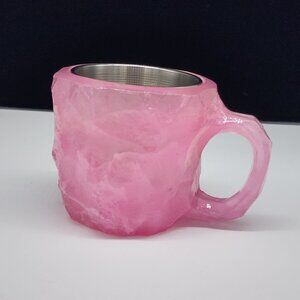 Mineral Crystal Resin Mug Pink Mineral Crystal Coffee Mug